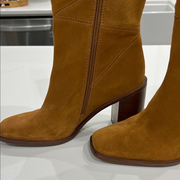 Franco Sarto Brown Suede Heeled Boots - Picture 7 of 13